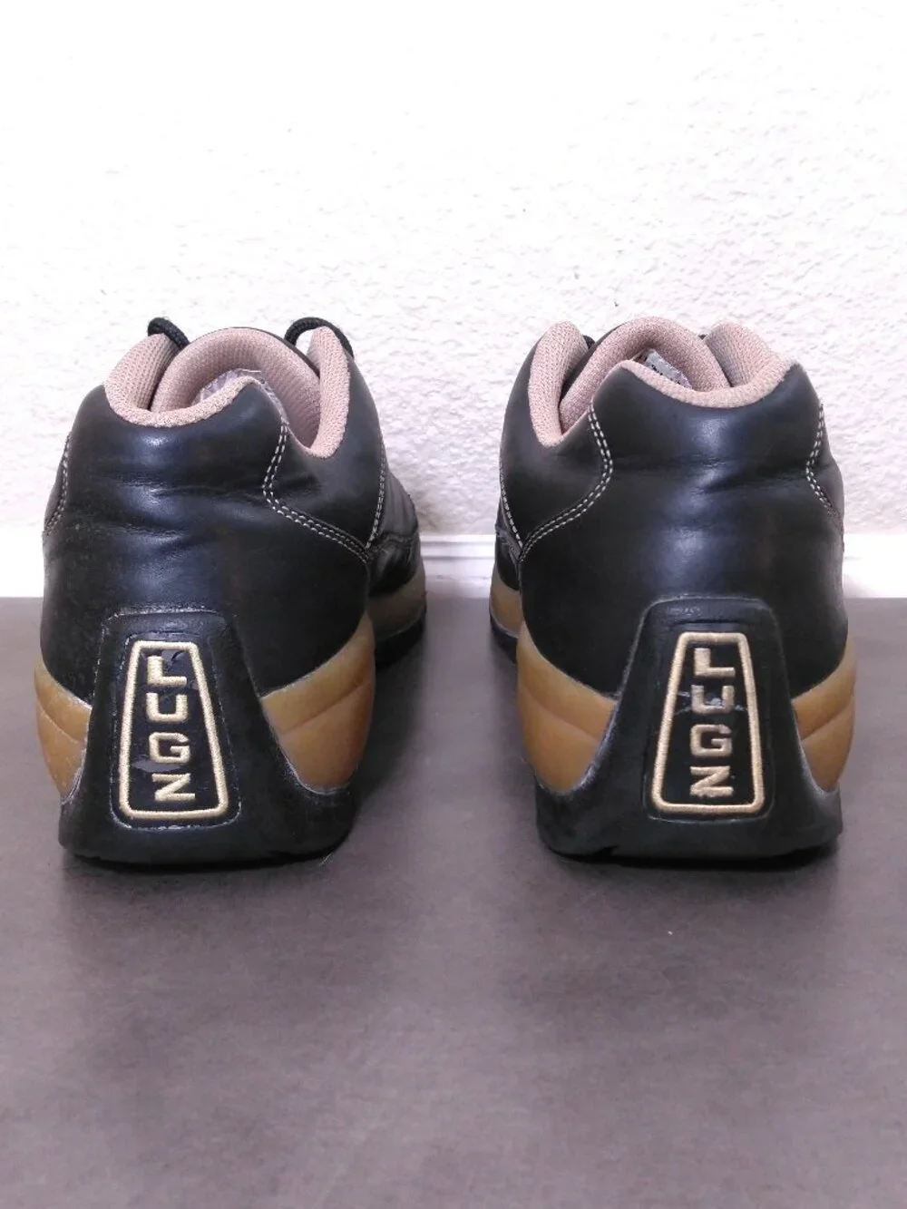 LUGZ Shoes Mens SIZE 10.5 ZCS 2000 COMPOUND Leather Boot SNEAKERS Black Gum VTG